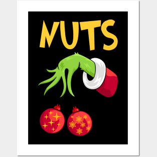 Chest Nuts Matching Chestnuts Funny Christmas Couples Nuts Posters and Art